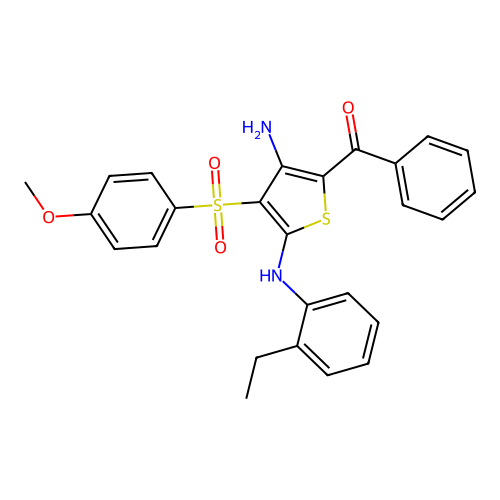 5-Benzoyl-N2-(2-ethylphenyl)-3-(4-methoxybenzenesulfonyl)thiophene-2,4-diamine structure