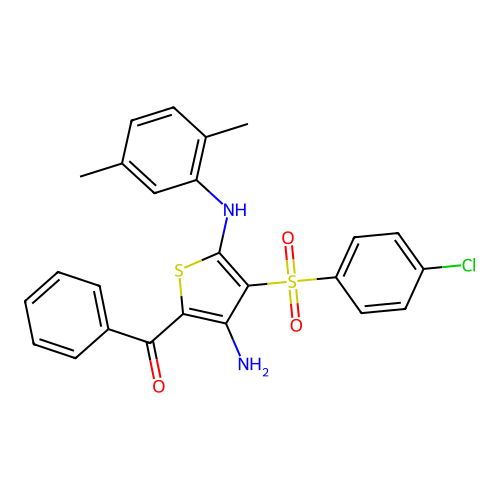 5-BENZOYL-3-(4-CHLOROBENZENESULFONYL)-N2-(2,5-DIMETHYLPHENYL)THIOPHENE-2,4-DIAMINE structure
