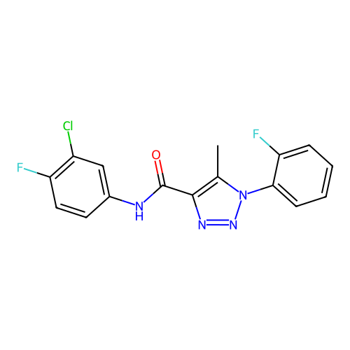 N-(3-chloro-4-fluorophenyl)-1-(2-fluorophenyl)-5-methyl-1H-1,2,3-triazole-4-carboxamide structure
