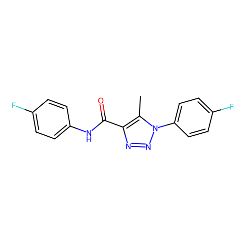 N,1-bis(4-fluorophenyl)-5-methyl-1H-1,2,3-triazole-4-carboxamide structure