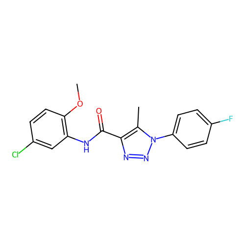 N-(5-chloro-2-methoxyphenyl)-1-(4-fluorophenyl)-5-methyl-1H-1,2,3-triazole-4-carboxamide structure