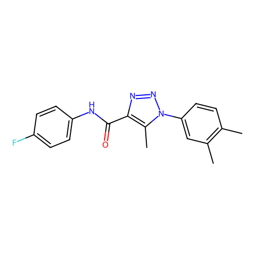 1-(3,4-dimethylphenyl)-N-(4-fluorophenyl)-5-methyl-1H-1,2,3-triazole-4-carboxamide structure