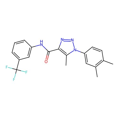 1-(3,4-dimethylphenyl)-5-methyl-N-[3-(trifluoromethyl)phenyl]-1H-1,2,3-triazole-4-carboxamide structure