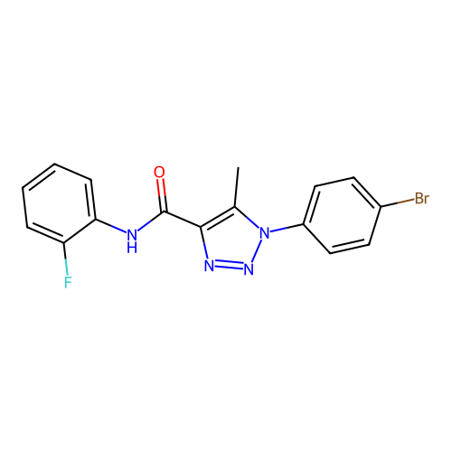 1-(4-bromophenyl)-N-(2-fluorophenyl)-5-methyl-1H-1,2,3-triazole-4-carboxamide structure