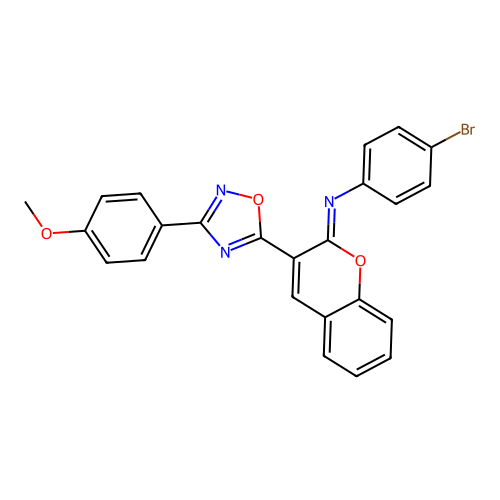 N-(4-bromophenyl)-3-[3-(4-methoxyphenyl)-1,2,4-oxadiazol-5-yl]chromen-2-imine structure