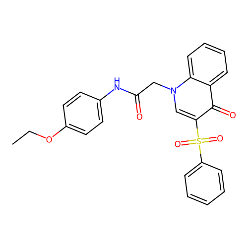 2-[3-(benzenesulfonyl)-4-oxoquinolin-1-yl]-N-(4-ethoxyphenyl)acetamide structure