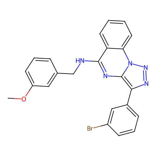 3-(3-bromophenyl)-N-[(3-methoxyphenyl)methyl]triazolo[1,5-a]quinazolin-5-amine structure