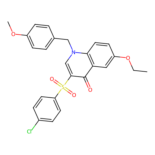 3-(4-Chlorophenyl)sulfonyl-6-ethoxy-1-[(4-methoxyphenyl)methyl]quinolin-4-one structure