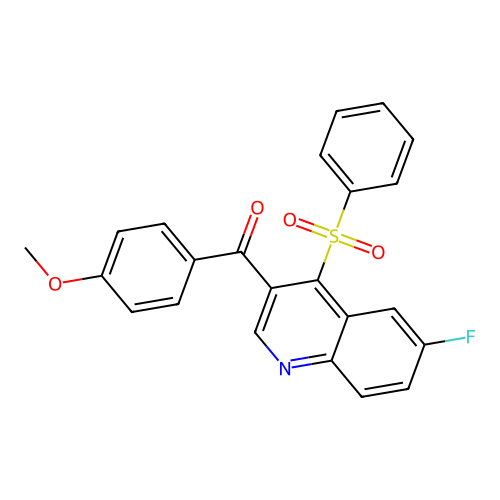 (6-Fluoro-4-(phenylsulfonyl)quinolin-3-yl)(4-methoxyphenyl)methanone structure