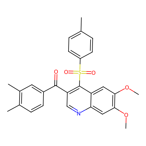 (6,7-Dimethoxy-4-tosylquinolin-3-yl)(3,4-dimethylphenyl)methanone structure