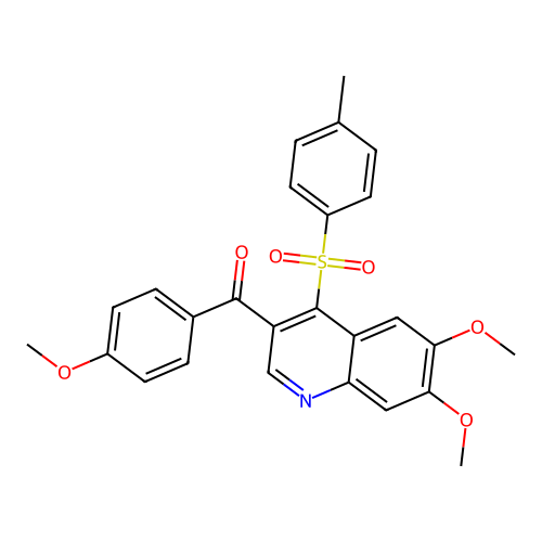 (6,7-Dimethoxy-4-tosylquinolin-3-yl)(4-methoxyphenyl)methanone structure