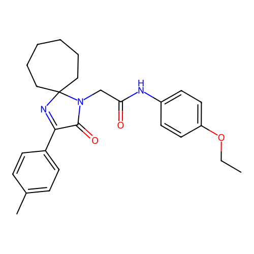 N-(4-ethoxyphenyl)-2-[3-(4-methylphenyl)-2-oxo-1,4-diazaspiro[4.6]undec-3-en-1-yl]acetamide structure