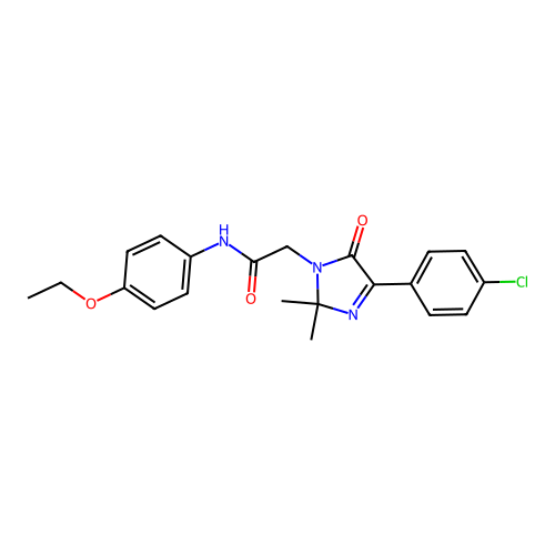 2-[4-(4-chlorophenyl)-2,2-dimethyl-5-oxo-2,5-dihydro-1H-imidazol-1-yl]-N-(4-ethoxyphenyl)acetamide structure