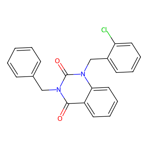 3-benzyl-1-(2-chlorobenzyl)quinazoline-2,4(1H,3H)-dione structure