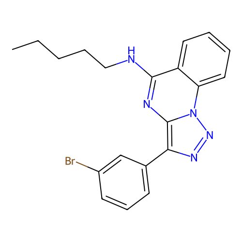 3-(3-bromophenyl)-N-pentyl-[1,2,3]triazolo[1,5-a]quinazolin-5-amine structure