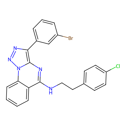 3-(3-bromophenyl)-N-[2-(4-chlorophenyl)ethyl]triazolo[1,5-a]quinazolin-5-amine structure