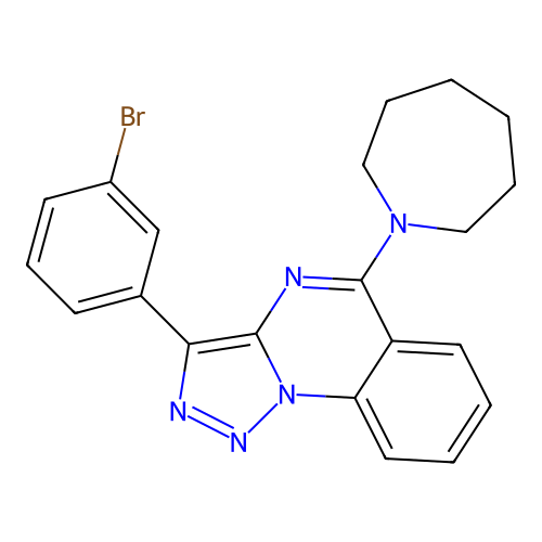 5-(Azepan-1-yl)-3-(3-bromophenyl)triazolo[1,5-a]quinazoline structure