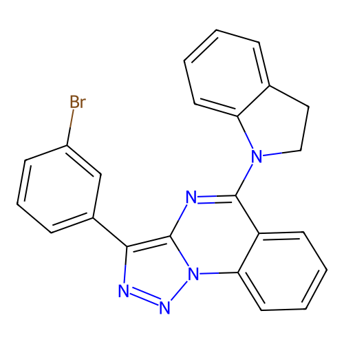 3-(3-Bromophenyl)-5-(2,3-dihydroindol-1-yl)triazolo[1,5-a]quinazoline structure