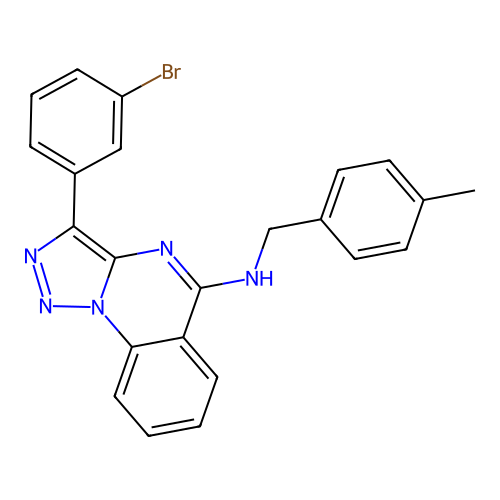 3-(3-bromophenyl)-N-[(4-methylphenyl)methyl]triazolo[1,5-a]quinazolin-5-amine structure