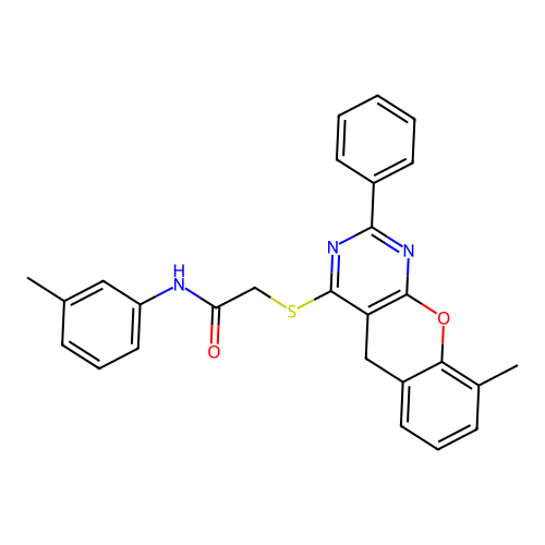 2-({9-METHYL-2-PHENYL-5H-CHROMENO[2,3-D]PYRIMIDIN-4-YL}SULFANYL)-N-(3-METHYLPHENYL)ACETAMIDE structure