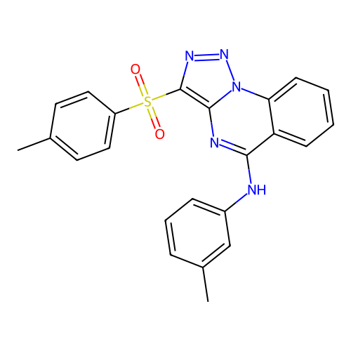 N-(3-methylphenyl)-3-(4-methylphenyl)sulfonyltriazolo[1,5-a]quinazolin-5-amine structure