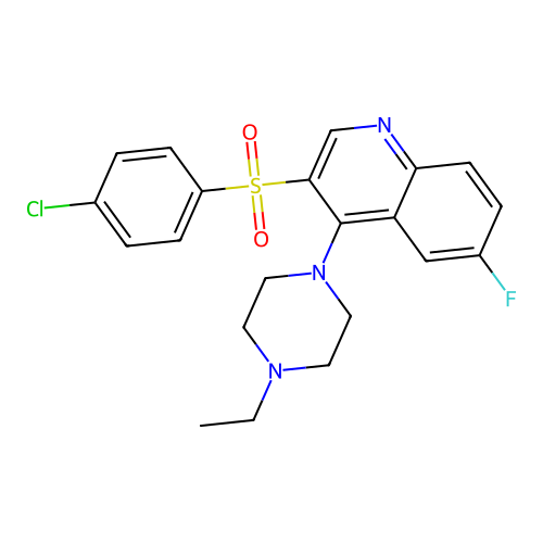 3-(4-Chlorophenyl)sulfonyl-4-(4-ethylpiperazin-1-yl)-6-fluoroquinoline structure