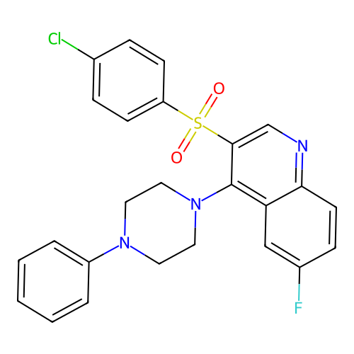 3-(4-Chlorophenyl)sulfonyl-6-fluoro-4-(4-phenylpiperazin-1-yl)quinoline structure