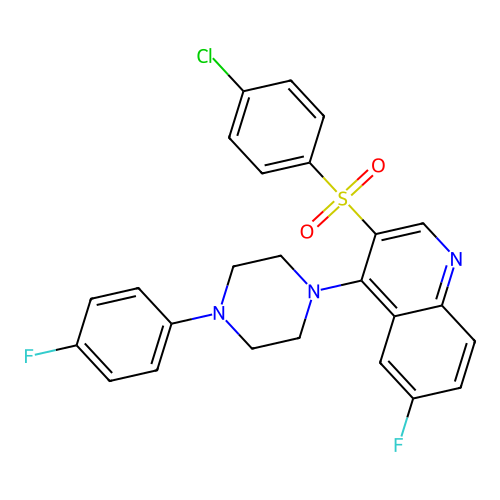 3-(4-CHLOROBENZENESULFONYL)-6-FLUORO-4-[4-(4-FLUOROPHENYL)PIPERAZIN-1-YL]QUINOLINE structure