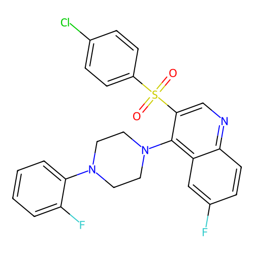 3-(4-CHLOROBENZENESULFONYL)-6-FLUORO-4-[4-(2-FLUOROPHENYL)PIPERAZIN-1-YL]QUINOLINE structure