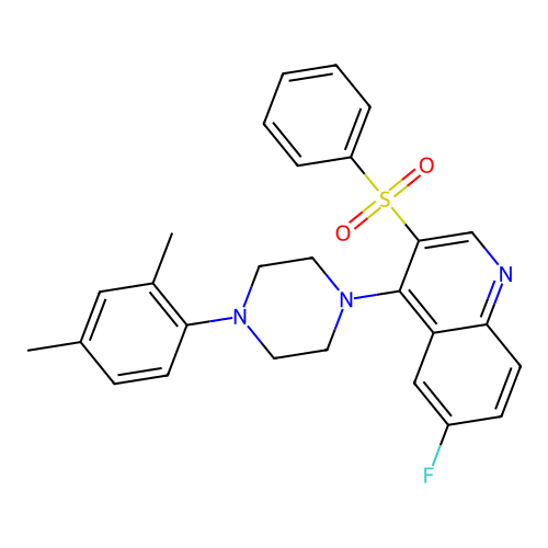 3-(Benzenesulfonyl)-4-[4-(2,4-dimethylphenyl)piperazin-1-yl]-6-fluoroquinoline structure