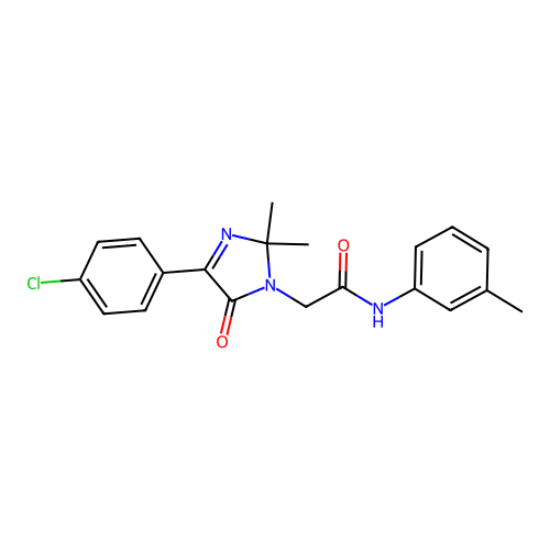 2-[4-(4-chlorophenyl)-2,2-dimethyl-5-oxo-2,5-dihydro-1H-imidazol-1-yl]-N-(3-methylphenyl)acetamide structure