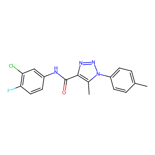 N-(3-chloro-4-fluorophenyl)-5-methyl-1-(4-methylphenyl)-1H-1,2,3-triazole-4-carboxamide structure