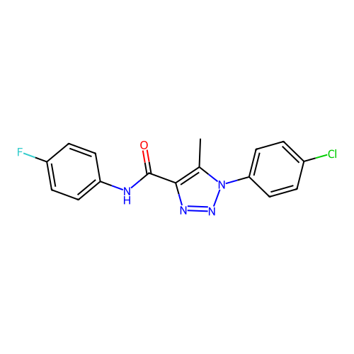 1-(4-chlorophenyl)-N-(4-fluorophenyl)-5-methyl-1H-1,2,3-triazole-4-carboxamide structure