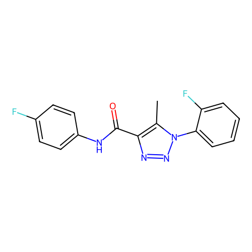 1-(2-fluorophenyl)-N-(4-fluorophenyl)-5-methyl-1H-1,2,3-triazole-4-carboxamide structure