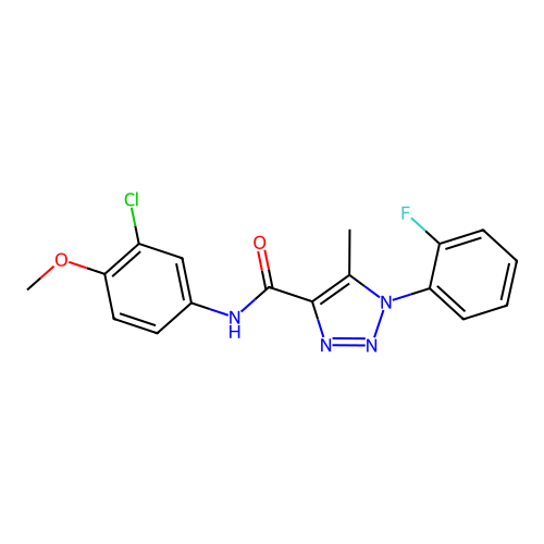 N-(3-chloro-4-methoxyphenyl)-1-(2-fluorophenyl)-5-methyl-1H-1,2,3-triazole-4-carboxamide structure