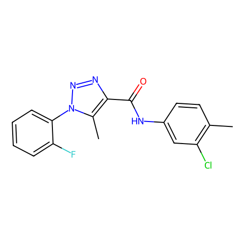 N-(3-chloro-4-methylphenyl)-1-(2-fluorophenyl)-5-methyl-1H-1,2,3-triazole-4-carboxamide structure
