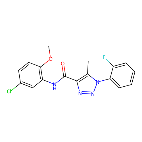 N-(5-chloro-2-methoxyphenyl)-1-(2-fluorophenyl)-5-methyl-1H-1,2,3-triazole-4-carboxamide structure