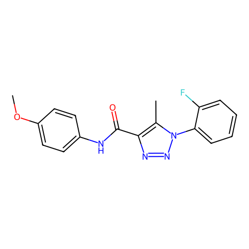 1-(2-fluorophenyl)-N-(4-methoxyphenyl)-5-methyl-1H-1,2,3-triazole-4-carboxamide structure
