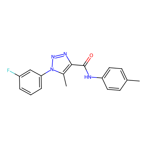 1-(3-fluorophenyl)-5-methyl-N-(4-methylphenyl)-1H-1,2,3-triazole-4-carboxamide structure