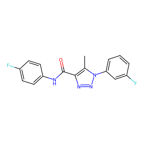 1-(3-fluorophenyl)-N-(4-fluorophenyl)-5-methyl-1H-1,2,3-triazole-4-carboxamide structure