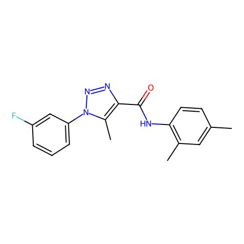 N-(2,4-dimethylphenyl)-1-(3-fluorophenyl)-5-methyl-1H-1,2,3-triazole-4-carboxamide structure