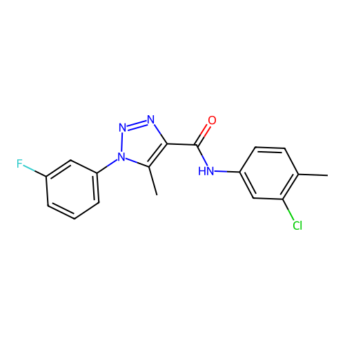 N-(3-chloro-4-methylphenyl)-1-(3-fluorophenyl)-5-methyl-1H-1,2,3-triazole-4-carboxamide structure