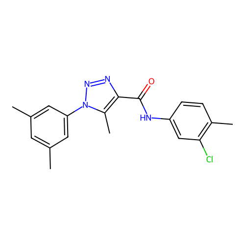 N-(3-chloro-4-methylphenyl)-1-(3,5-dimethylphenyl)-5-methyl-1H-1,2,3-triazole-4-carboxamide structure