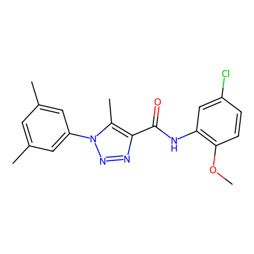 N-(5-chloro-2-methoxyphenyl)-1-(3,5-dimethylphenyl)-5-methyl-1H-1,2,3-triazole-4-carboxamide structure