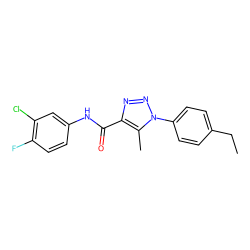 N-(3-chloro-4-fluorophenyl)-1-(4-ethylphenyl)-5-methyl-1H-1,2,3-triazole-4-carboxamide structure