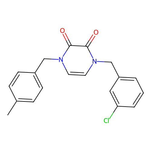 1-[(3-Chlorophenyl)methyl]-4-[(4-methylphenyl)methyl]pyrazine-2,3-dione structure