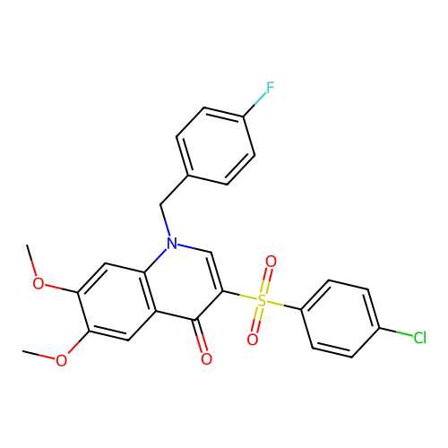 3-(4-chlorobenzenesulfonyl)-1-[(4-fluorophenyl)methyl]-6,7-dimethoxy-1,4-dihydroquinolin-4-one structure