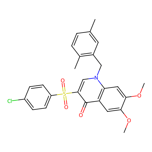 3-(4-chlorobenzenesulfonyl)-1-[(2,5-dimethylphenyl)methyl]-6,7-dimethoxy-1,4-dihydroquinolin-4-one structure