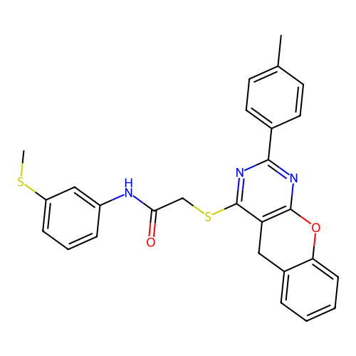 2-{[2-(4-METHYLPHENYL)-5H-CHROMENO[2,3-D]PYRIMIDIN-4-YL]SULFANYL}-N-[3-(METHYLSULFANYL)PHENYL]ACETAMIDE structure