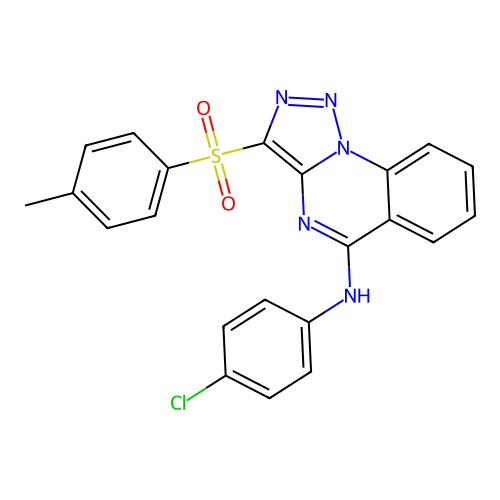 N-(4-chlorophenyl)-3-(4-methylphenyl)sulfonyltriazolo[1,5-a]quinazolin-5-amine structure